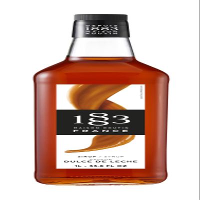 1883 Coffee Syrup, Dulce De Leche Syrup for Drinks, Made in France, 1 Liter Glass Bottle