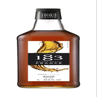 1883 Carribean Rum Syrup for Drinks, Made in France, 1 Liter Glass Bottle