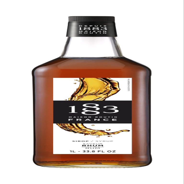 1883 Carribean Rum Syrup for Drinks, Made in France, 1 Liter Glass Bottle