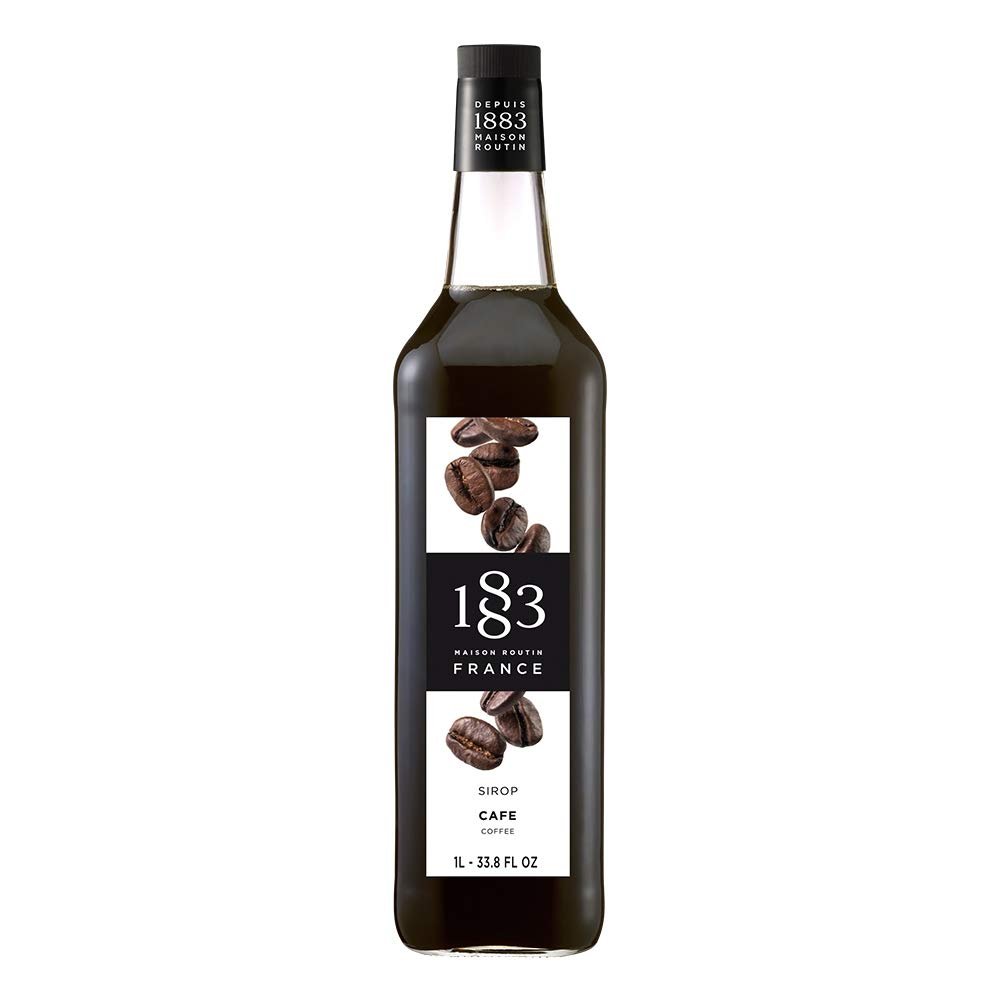 1883 Coffee Syrup for Drinks, Made in France, 1 Liter Glass Bottle