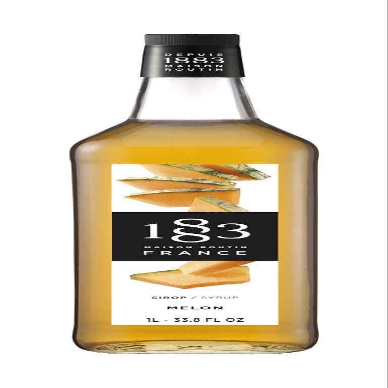 1883 Melon Syrup for Drinks, Made in France, 1 Liter Glass Bottle