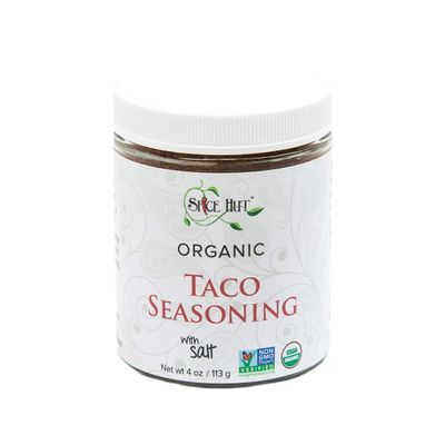 Organic Taco Seasoning, Spice Blend for Southwestern Cooking with Salt, 4 Oz, Jar Salt Added, The Spice Hut