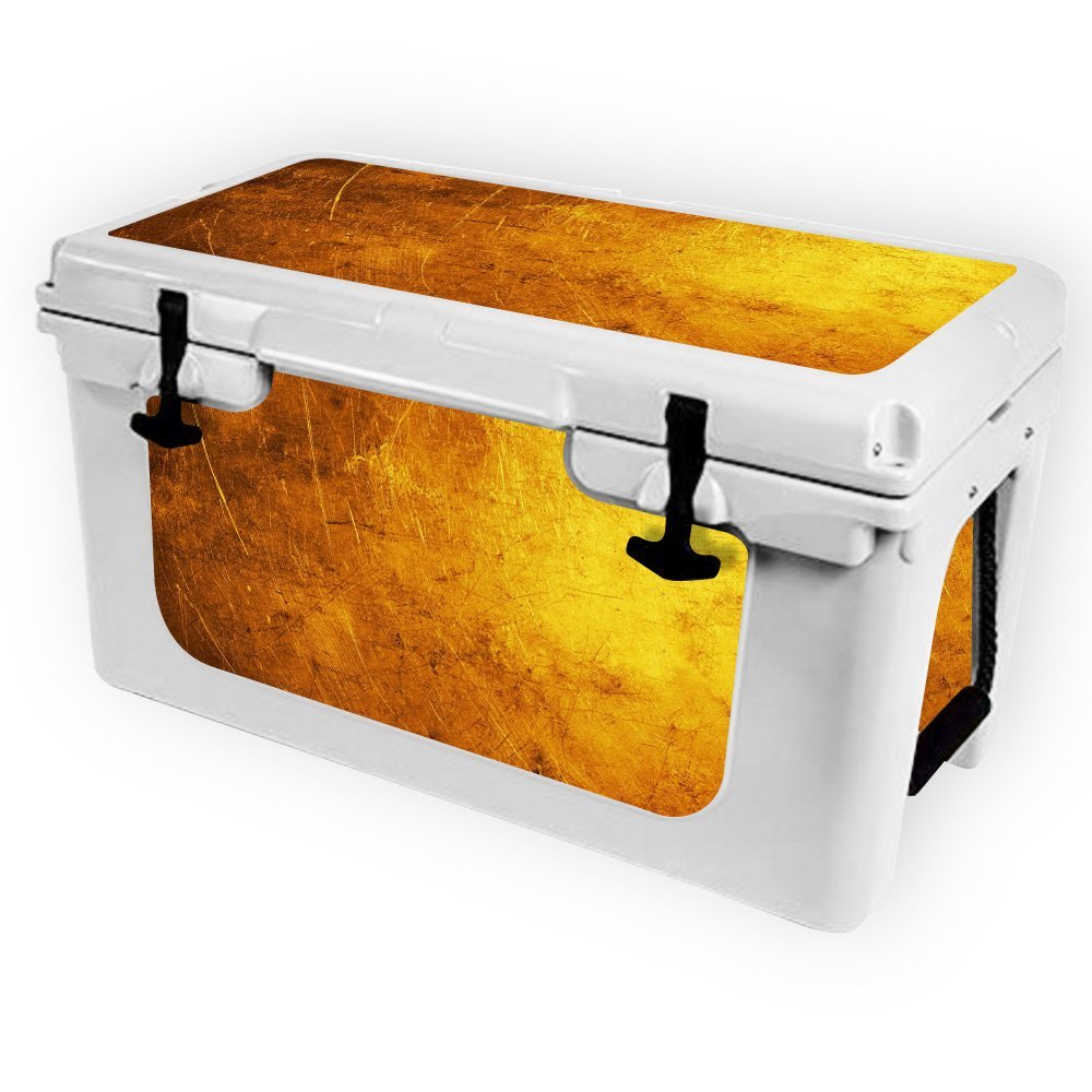 MightySkins (Cooler Not Included) Skin Compatible with RTIC 45 Cooler (2017 Model) - Textured Gold | Protective, Durable, and Unique Vinyl Decal wrap Cover | Easy to Apply | Made in The USA