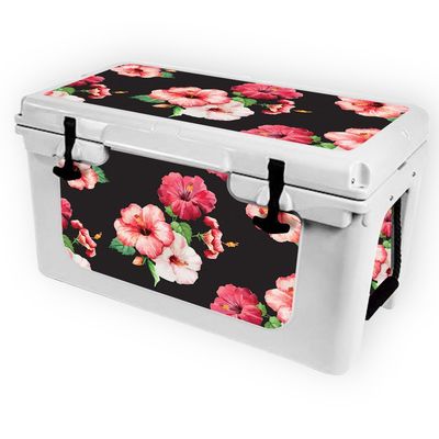 MightySkins (Cooler Not Included) Skin Compatible with RTIC 45 Cooler (2017 Model) - Hibiscus | Protective, Durable, and Unique Vinyl Decal wrap Cover | Easy to Apply | Made in The USA