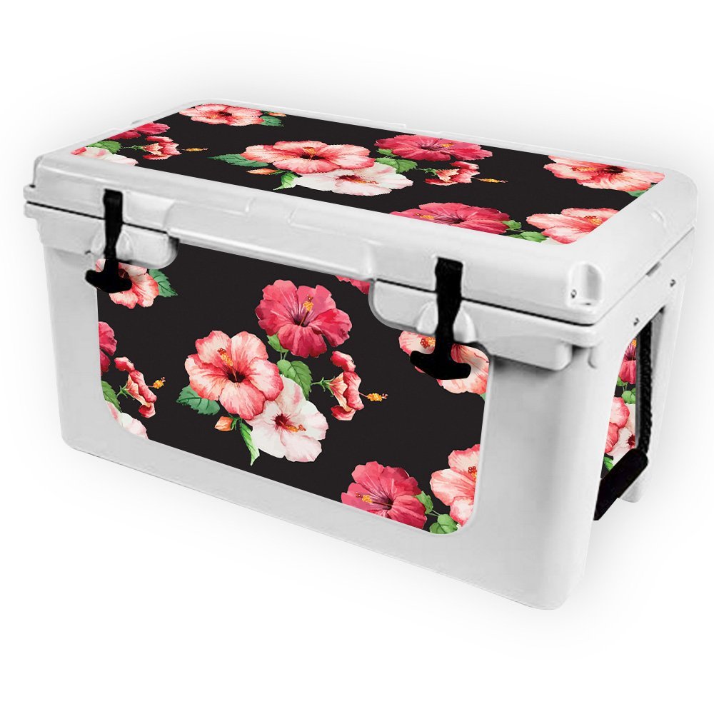 MightySkins (Cooler Not Included) Skin Compatible with RTIC 45 Cooler (2017 Model) - Hibiscus | Protective, Durable, and Unique Vinyl Decal wrap Cover | Easy to Apply | Made in The USA