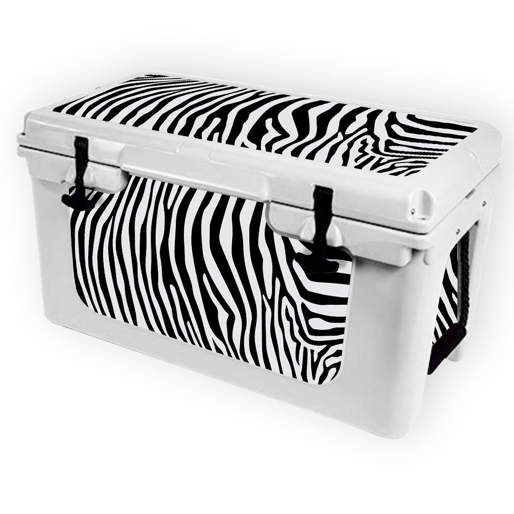 MightySkins (Cooler Not Included) Skin Compatible with RTIC 45 Cooler (2017 Model) - Black Zebra | Protective, Durable, and Unique Vinyl Decal wrap Cover | Easy to Apply | Made in The USA