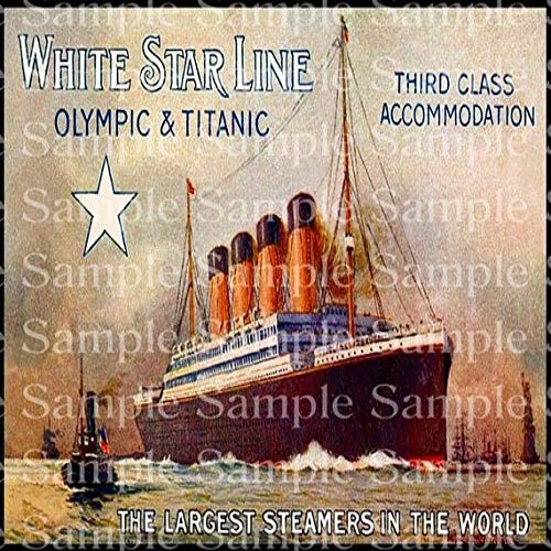 1/2 Sheet - Vintage Titanic Ship Poster Birthday - D24175 - Edible Cake/Cupcake Party Topper - D24175