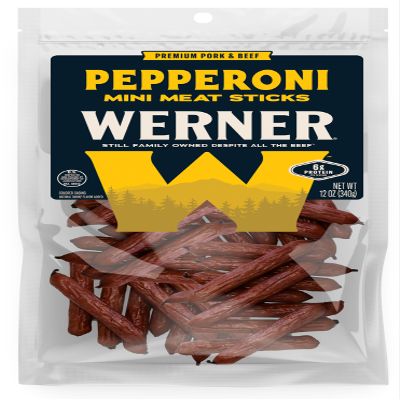 Werner Mini Pepperoni Meat Sticks - 12 OZ Bag - Made in the USA, Bulk Meat Sticks