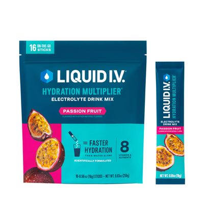Liquid I.V. Hydration Multiplier - Passion Fruit | Electrolyte Powder Drink Mix | 1 Pack (16 Servings)