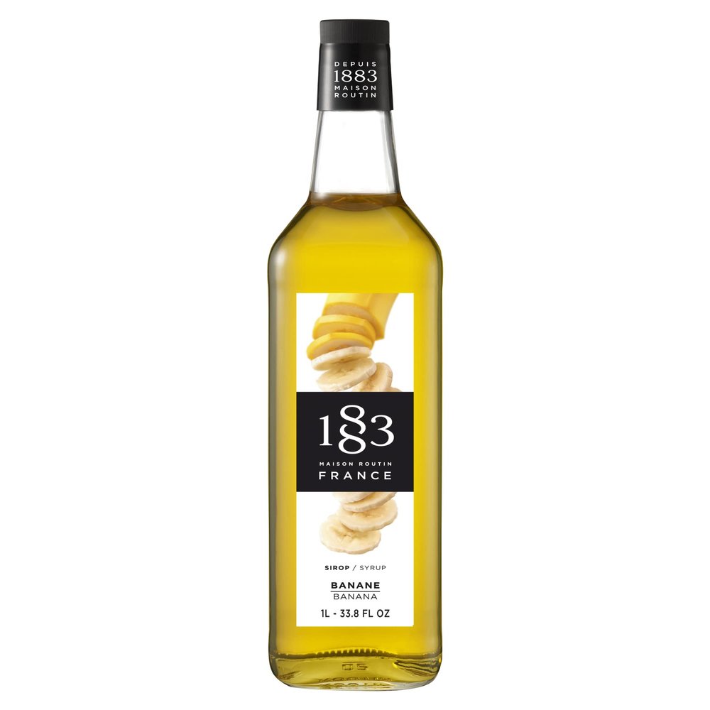1883 Banana Syrup for Drinks, Made in France, 1 Liter Glass Bottle