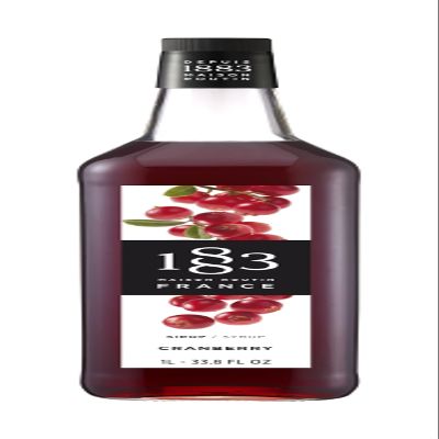 1883 Cranberry for Drinks, Made in France, 1 Liter Glass Bottle