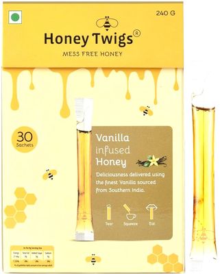 Honey Twigs Vanilla Infused Honey Sticks - 30 Count Single Serve Natural Honey Straws - 8.47 oz per pack (8g per stick) | 100% Pure, Pocket-friendly Travel Pack