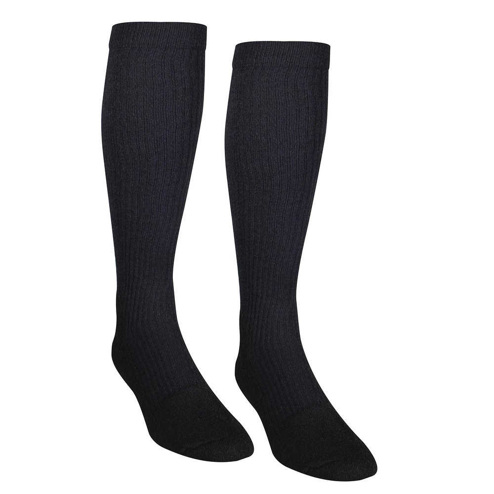 NuVein Compression Socks, 15-20 mmHg Support for Men, Padded Cushion Foot, Knee High, Closed Toe, Black, X-Large