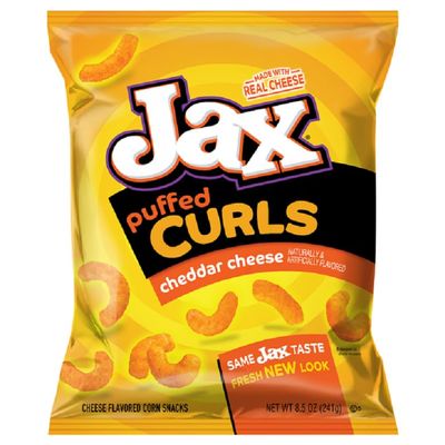 Bachman Jax Cheddar Cheese Puffed Curls 8.5 Oz Bags (4 Bags)