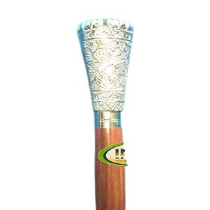 Best Gift for Him, Antique Wooden Foldable Walking Stick/Walking Cane with Solid and Antique Brass Knob Handle/Stick Length 92 cm/by INAM HANDICRAFTS