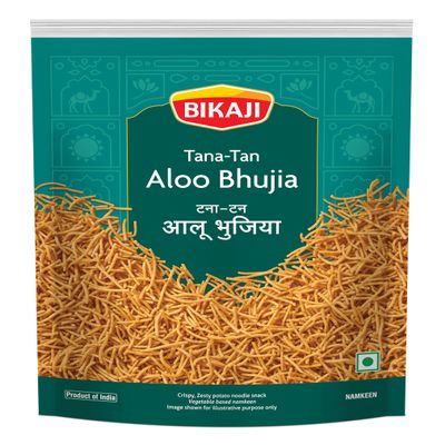 Bikaji Tana Tan Aloo Bhujia 7.05 oz (200g) Pack, Potato Noodles Sev, Authentic Indian Namkeen, Crispy & Flavorful Snack, Made in Bikaner, Traditional Recipe, Ready to eat, Tea-Time Snack,