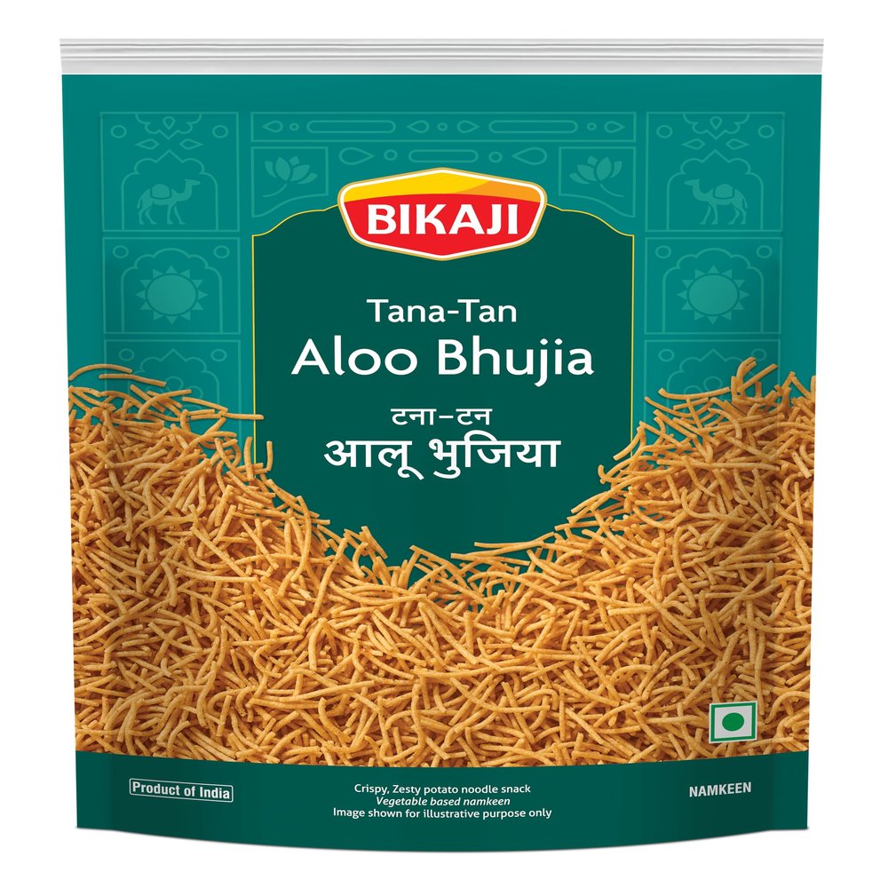 Bikaji Tana Tan Aloo Bhujia 7.05 oz (200g) Pack, Potato Noodles Sev, Authentic Indian Namkeen, Crispy & Flavorful Snack, Made in Bikaner, Traditional Recipe, Ready to eat, Tea-Time Snack,