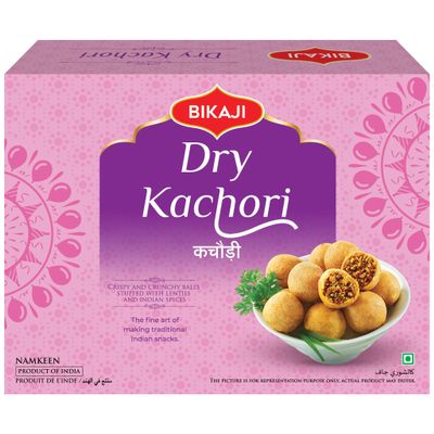 Bikaji Dry Kachori 400g | Crispy Indian Khasta Snack | Spicy Stuffed Mini Kachori | Traditional Rajasthani Namkeen | Ready-to-Eat Tea-Time Snack 14.1 oz