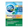 Alka-seltzer Plus Cold & Flu, Power Max Cold and Flu Medicine, Night, For Adults with Pain Reliever, Fever Reducer, Cough Suppresant, Nasal Decongestant, Antihistamine, 24 Count view 1