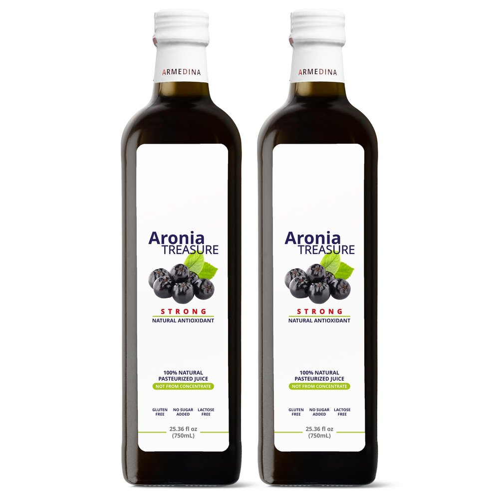 [2 x Aronia Treasure] 100% Aronia (Chokeberry) Berry Juice : 1 month supply, 1 shot per a day