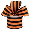 Halloween Ribbon Wired Edge Striped - 2.5" x 10 Yards, Orange, Black, Wreath Decor, Fall Decorations view 2