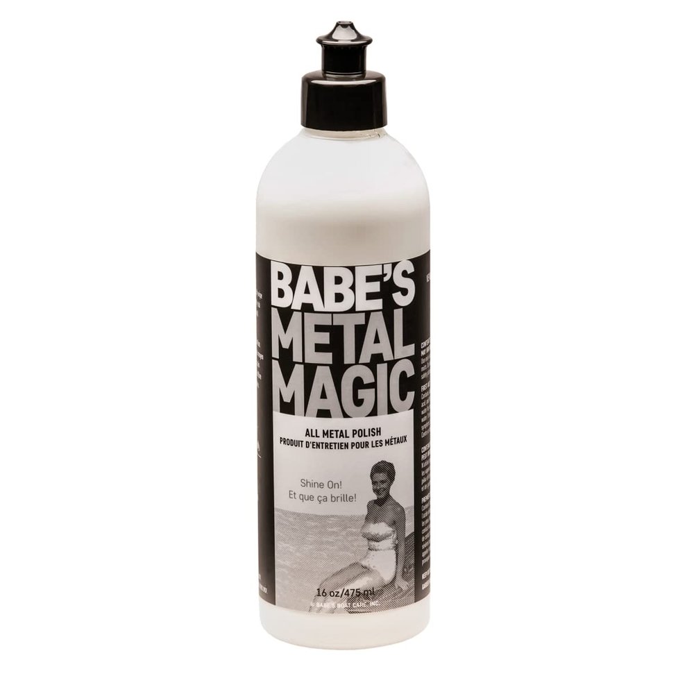 Babes Metal Magic  Marine Metal Polish for Boats  Removes Tarnish, Oxidation & Water Spots  Safe for Chrome, Aluminum, Brass & Stainless Steel