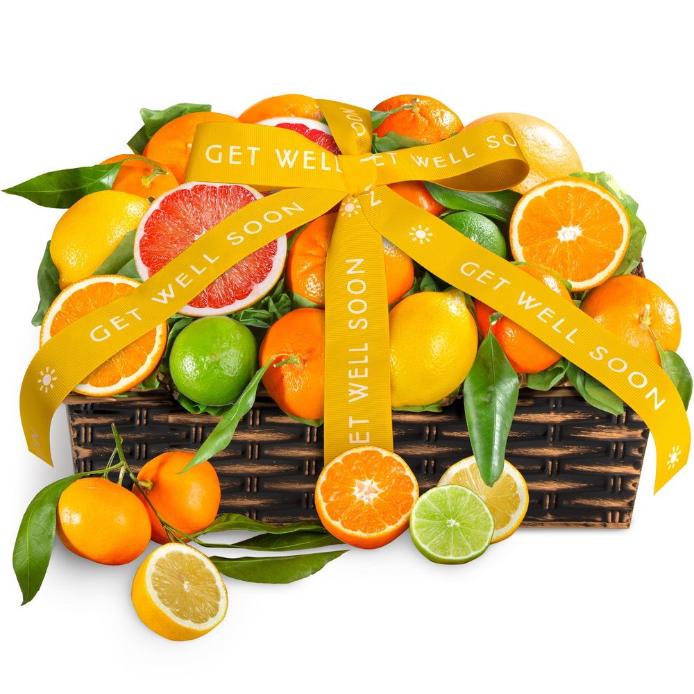 A Gift Inside Get Well Soon Sweet Sunshine Citrus Fruit Gift Basket