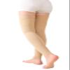 TOFLY Medical Thigh High Compression Socks Footless for Women & Men, Opaque Support Hose, 15-20mmHg Graduated Compression Stockings with Silicone Band for Varicose Veins, Edema, DVT, 1 Pair Beige XL view 2