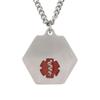 American Medical ID Stainless Steel Classic Red Curb Heavy Necklace (18 inch) view 1