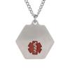 American Medical ID Stainless Steel Classic Red Curb Standard Necklace (27 inch) view 1