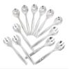 12 Heavy Duty Disposable Plastic Serving Utensils - Six Each (10" Forks & 10" Spoons) - Silver view 1