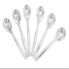 12 Heavy Duty Disposable Plastic Serving Utensils - Six Each (10" Forks & 10" Spoons) - Silver view 2