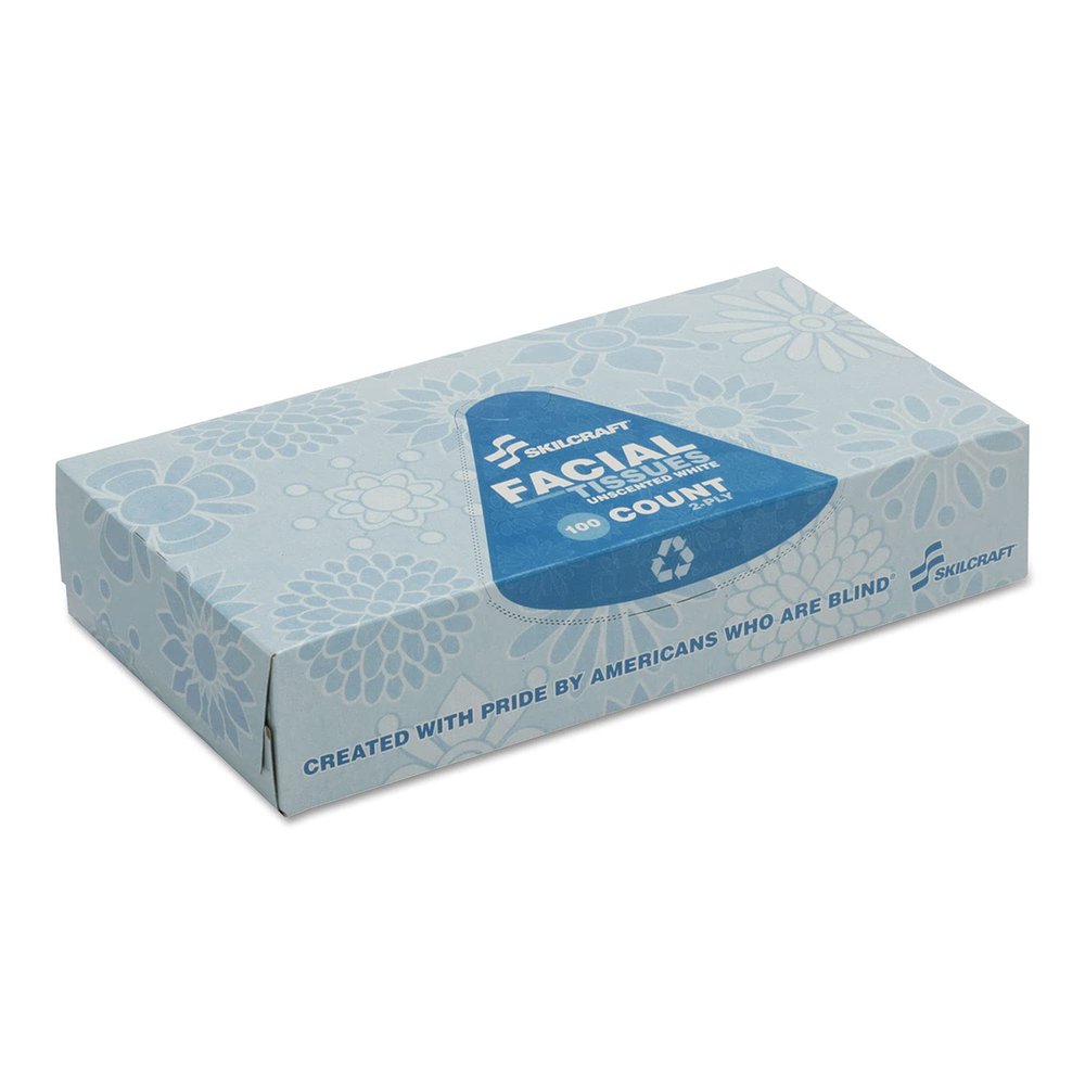 AbilityOne - Tissue, Facial, 2-Ply,White, 12 Dispensers 8540-00-793-5425: Package, 12 Item(s)