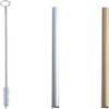 Idea Sekikawa Aluminum Cool Straws, Short, Set of 2, Gold, Cleaning Brush Included, Made in Japan view 1