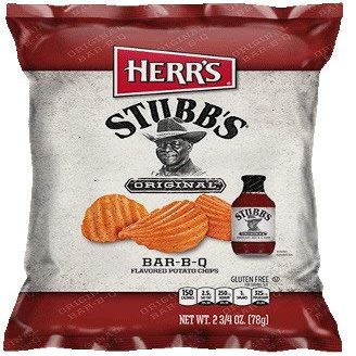 Herr's Stubb's Original Bar-B-Q Flavored Potato Chips 2.75 oz Bags - Pack of 24