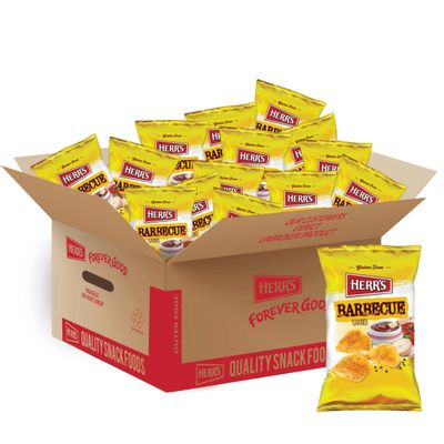 Herr's Barbecue Potato Chips, 2.75 Ounce (Pack of 24 Bags)  Smoky BBQ Chips with Classic Flavor  Great for Snacking Anytime