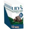 LILY'S Extremely Dark Extra Dark Chocolate Style No Sugar Added, Sweets Bars, 2.8 oz (12 Count) view 1