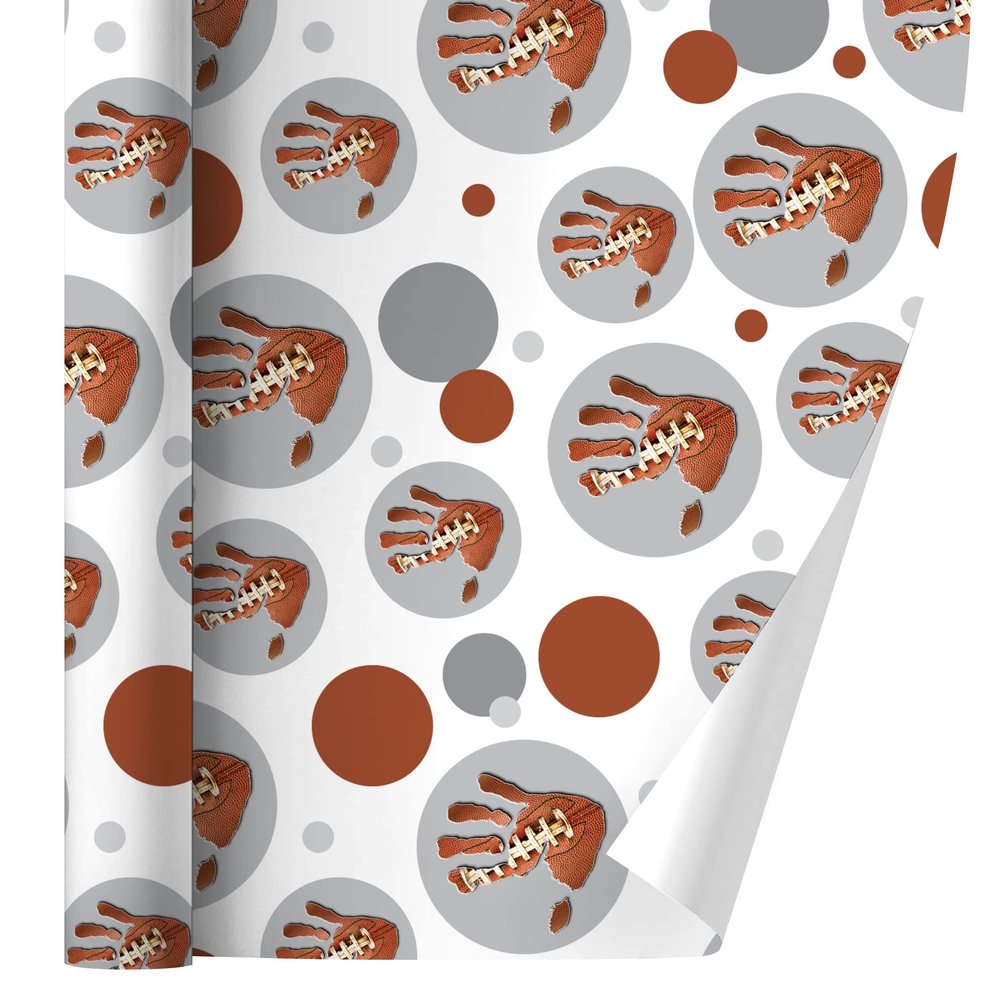 GRAPHICS & MORE Hand Print Football Get a Grip Gift Wrap Wrapping Paper Roll