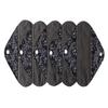 5 Pieces Charcoal Bamboo Mama Cloth/Menstrual Pads/Reusable Sanitary Pads (Black lace, Pantyliner (8 inch)) view 1