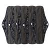 5 Pieces Charcoal Bamboo Mama Cloth/ Menstrual Pads/ Reusable Sanitary Pads (Black lace, Regular (10 inch)) view 1