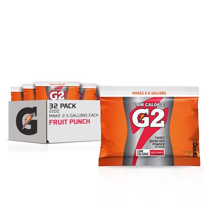 Gatorade - 3944 Powder Variety Pack (Lemon-Lime, Orange, Fruit Punch, Riptide Rush), 21-Ounce Pouches (Pack of 32)