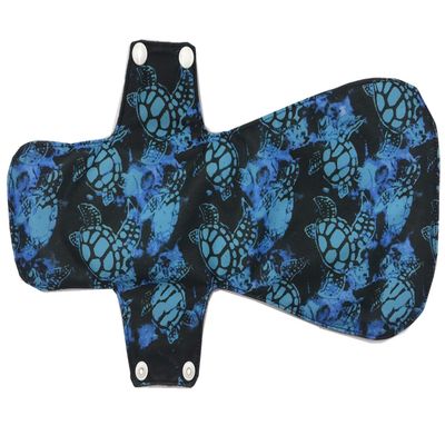 14 Inch Overnight Charcoal Bamboo Reusable Mama Cloth/Menstrual Pads (Blue turttle)