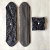 5 Pieces Charcoal Bamboo Mama Cloth/Menstrual Pads/Reusable Sanitary Pads (Black lace, Heavy (12 inch)) view 4
