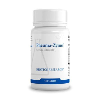 Biotics Research Pneuma-Zyme  Respiratory Support with Neonatal Lung, Supports Optimal Lung Function & Respiratory Tissue Health, Upper Respiratory Health 100 Tabs