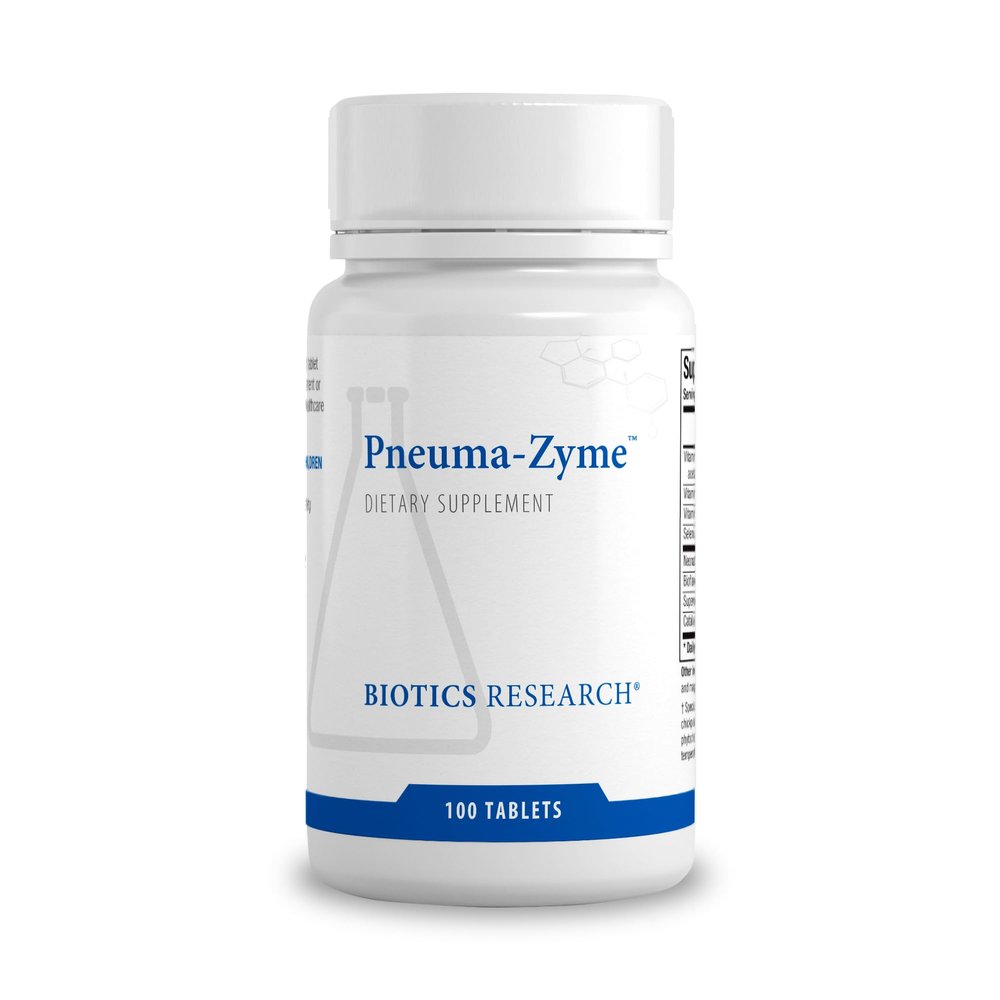 Biotics Research Pneuma-Zyme Respiratory Support with Neonatal Lung, Supports Optimal Lung Function & Respiratory Tissue Health, Upper Respiratory Health 100 Tabs