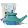 Baraka Neti Pot Tool Kit - Snoring & Saline Solution, Handcrafted Ceramic Dishwasher Safe with 2oz Mineral Sea Salt for Nose Cleaning & Sinus Rinse Perfect for Allergy Relief in Adults & Kids (Jade) view 1