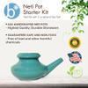 Baraka Neti Pot Tool Kit - Snoring & Saline Solution, Handcrafted Ceramic Dishwasher Safe with 2oz Mineral Sea Salt for Nose Cleaning & Sinus Rinse Perfect for Allergy Relief in Adults & Kids (Jade) view 2