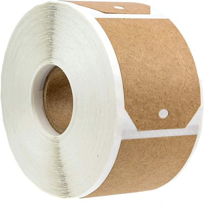 1.15" x 2" Natural Brown Kraft Gift Tag Stickers/Roll of 500 Labels/Blank to from Christmas Birthday Present Stickers/Made in The USA