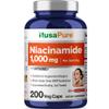 NusaPure Niacinamide 1000mg 200 Veggie Capsules (Non-GMO, Vegan) Flush Free view 1