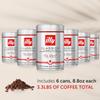 illy Whole Bean Coffee, Classico Medium Roast, 100% Arabica, Premium Italian Coffee, Ideal for Espresso, Drip, Moka and French Press Brewing, 8.8oz, 6 Pack view 2